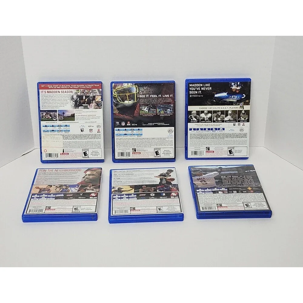 PS4 Sports Game Lot (6) Madden NFL 15 25 18 NBA 2K19 MLB The Show 20 Bundle